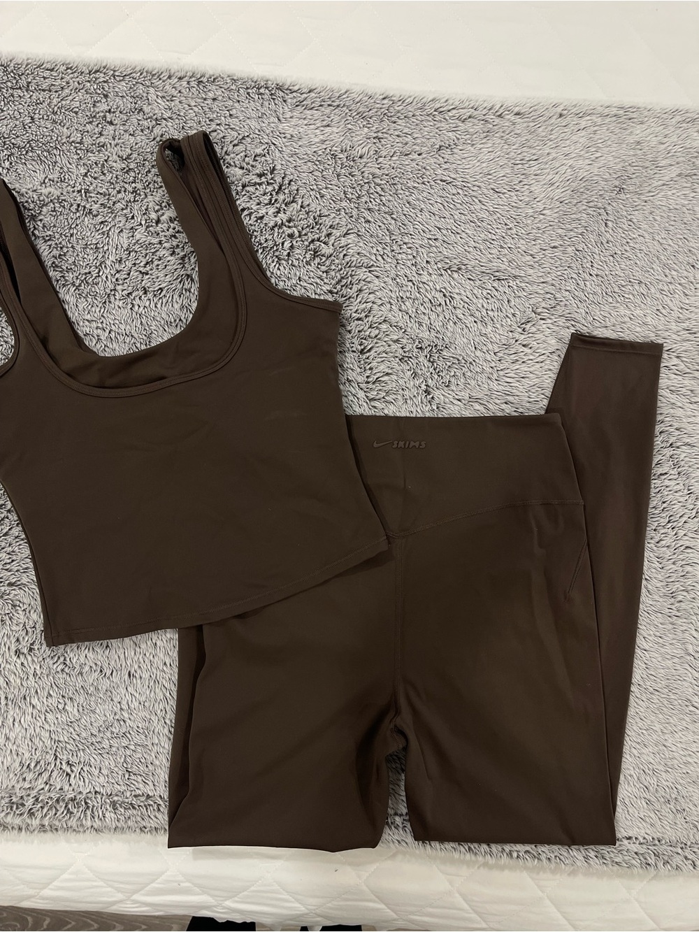 Nike x SKIMS Women’s Brown Tank Top & High-Waist Leggings Set